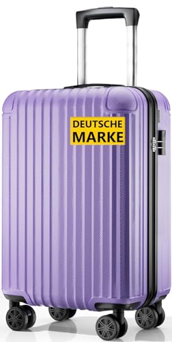 ABISTAB Handgepäck Koffer 55x35x23cm, Hartschalen Reisekoffer klein, leicht Koffer Trolley mit 4 Rollen & Zahlenschloss, Helllia