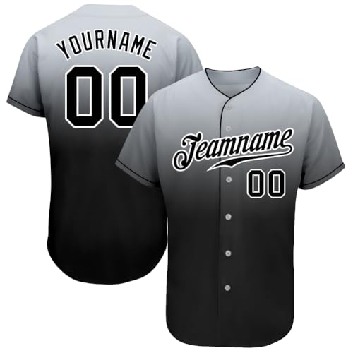 Jersey de béisbol con degradado personalizado, camiseta de softball de botones completos, uniforme deportivo para hombres, mujeres, jóvenes y equipos S-7XL miniatura 1