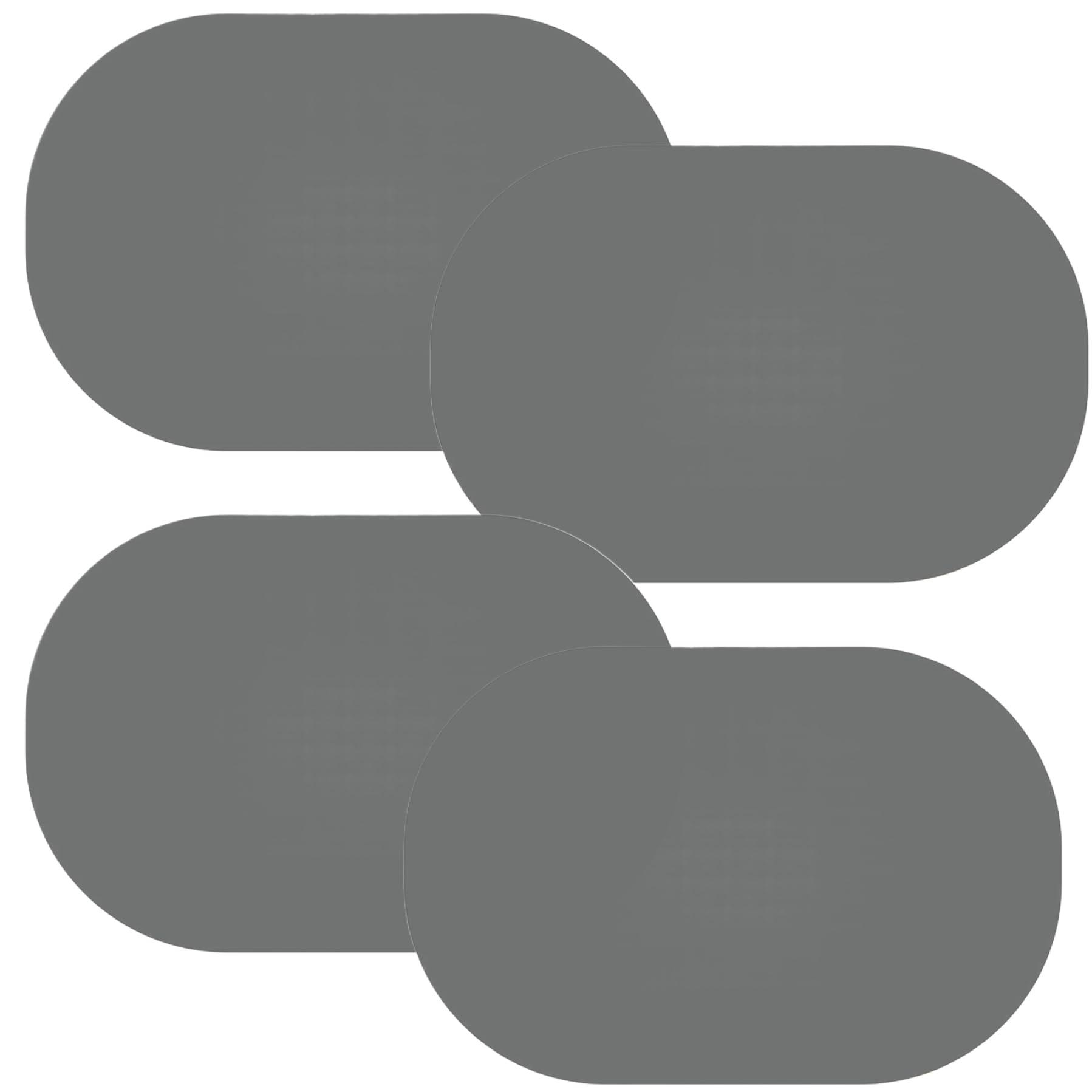 Oval Placemats Set of 4 17x12 Inch Dark Grey Silicone Placemat Heat-Insulated Washable Reusable Food Grade Decorative Table Mat for Dining Table Placemats