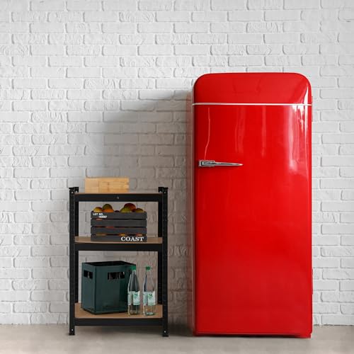 Relaxdays Schwarzes Schwerlastregal, HBT 180x60x45 cm, 500 kg, 5 Ebenen, Keller, Garage, Lagerregal zum Stecken, Stahl, 80%, Schwarz