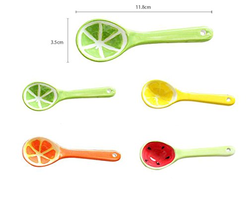 Fablcrew Creatieve keramische lepel Cartoon Watermeloen lepel Thee Lepels Dessert Lepels Kind Servies - Image 7