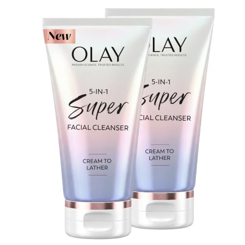 Olay Super Face Wash, Advanced Deep Clean Facial Cleanser & Hydrating Formula for All Skin Types, Makeup Remover, Enhances Moisture Balance, Promotes Radiant & Smooth Skin, 4.5oz (Pack of 2)
