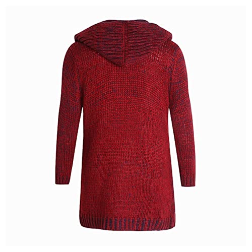 Men's Shawl Collar Long Hooded Cardigan Lightweight Open Front Drape Cape Overcoat Solid Color Sweater With Pocket2
