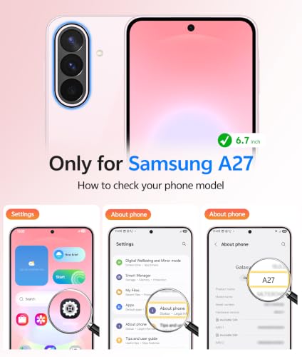 Image of FNTCASE for Galaxy A27 5G Phone Case: for Samsung A27 Cases [Fit for Magsafe] [Screen Protector] Military Grade Drop Protection, Translucent Matte Back, Slim Shockproof Protective Cover - Light Pink