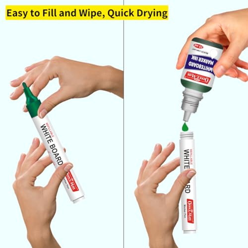 Image of Soni Officemate Whiteboard Marker Ink -15ml | Pack of 4 (Green) | Smooth, Easy Wipe, Long-Lasting Ink | Eco-Friendly & Bright
