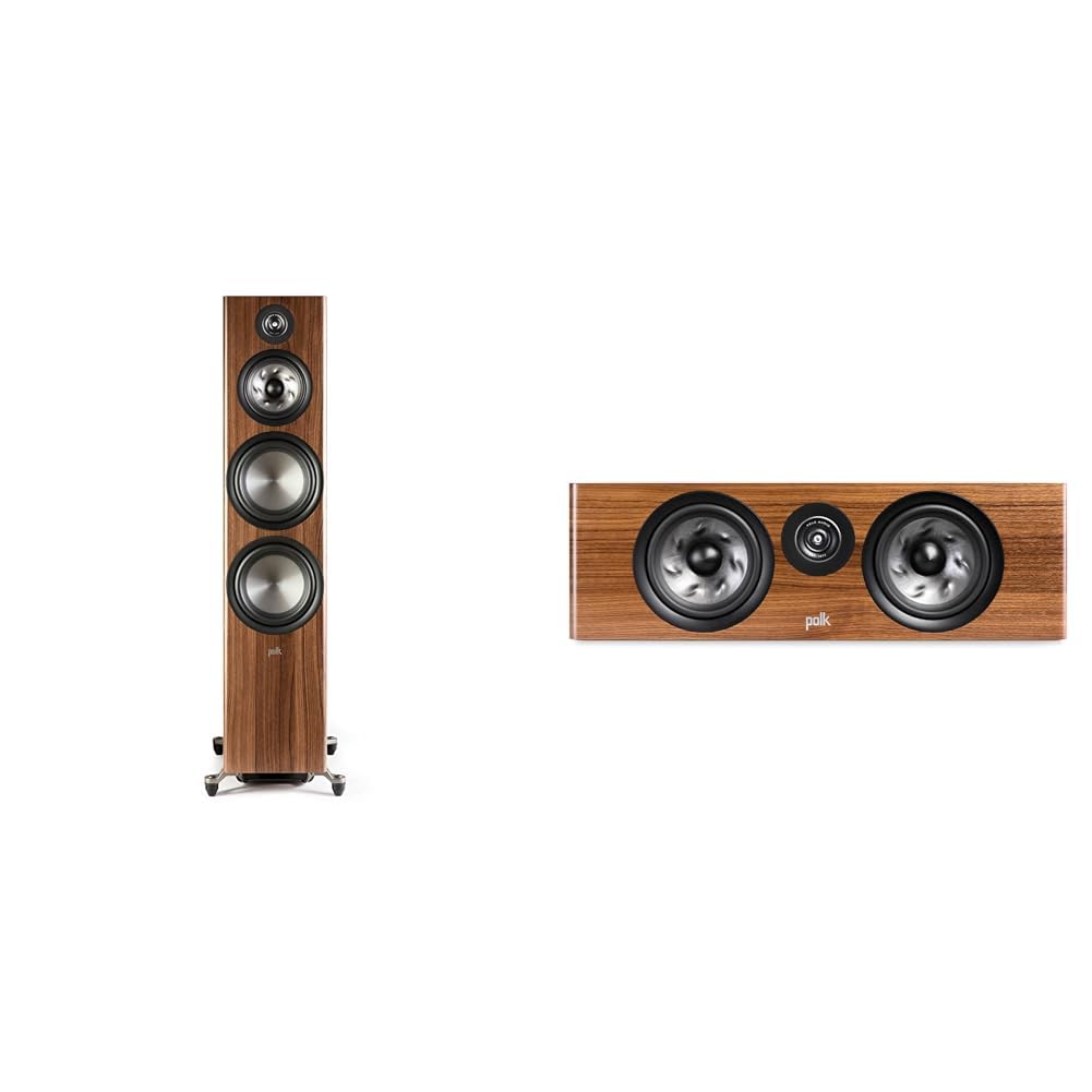 Polk Audio Reserve Series R700 Tower Speaker, 1" Tweeter, Dual 6.5" Woofers &amp; Dual 8" &amp; Reserve Series R400 Large Center Channel Loudspeaker