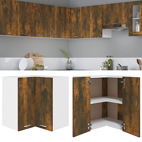 Genérico Armario esquinero Colgante Lyon Roble Ahumado 57x57x60 cm Madera de ingeniería,Mobiliario,Armarios y Almacenamiento,Armarios de Cocina,815597