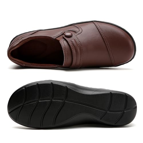 Image of QAE Loafers for Women Orthopedic Loafers for Women Comfortable Women's Flat Slip-Ons Shoes for Dress Work Business Casual