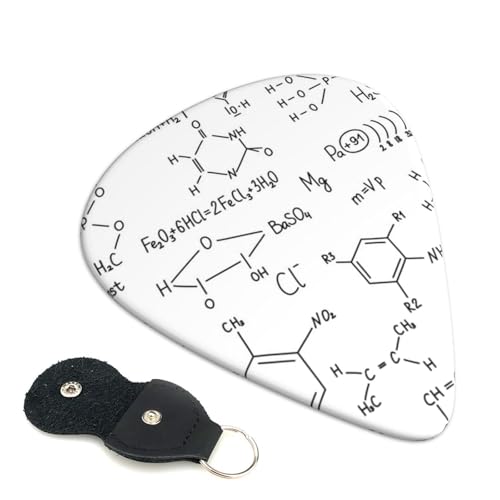 手描きの化学式 エレキベースウクレレピック Abs 素材エレアコ弦楽器 初心者トライアングルピック 6 枚セット 0.71mm