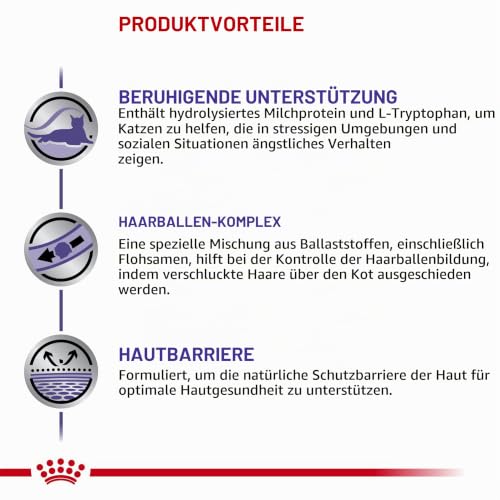 Royal Canin Expert Calm Trockenfutter | 4 kg | Alleinfuttermittel für ausgewachsene Katzen | Möglicher entspannender Effekt | Hydrolysiertes Milchprotein und L-Tryptophan