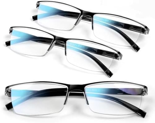 COJWIS 3 pack Lesebrille Herren Damen mit Blaulichtfilter Augenoptik Brille Lesehilfe Federscharniere Computerbrille für Herren Damen
