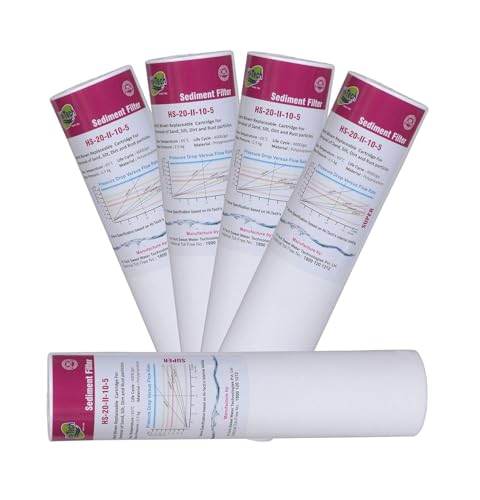 Image of Hi-Tech Sediment Filter 10 inch 5 Micron Replacement Water Filter Cartridge (Pack of 5)