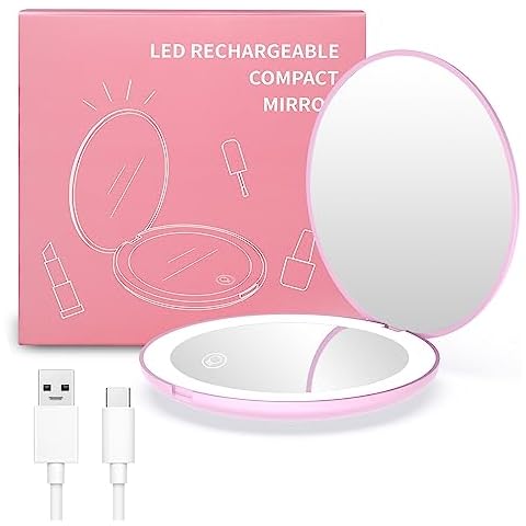 wobsion Compact Makeup Mirror with Light Cover