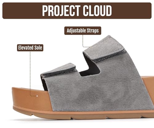 Image of Project Cloud 100% Genuine Leather Platform Sandals Women Footwear-Beach Essentials Summer Wedges with Plush and Soft Insole-Non Slip & Lightweight Wedge Sandals For Women 2026