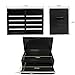 cattino Rolling Tool Chest 5-Drawer Tool Box Organizer with Lockable Wheels, Sliding Drawers, Detachable Top, Adjustable Shelf, and Multifunctional Storage for Garage Workshop, Black