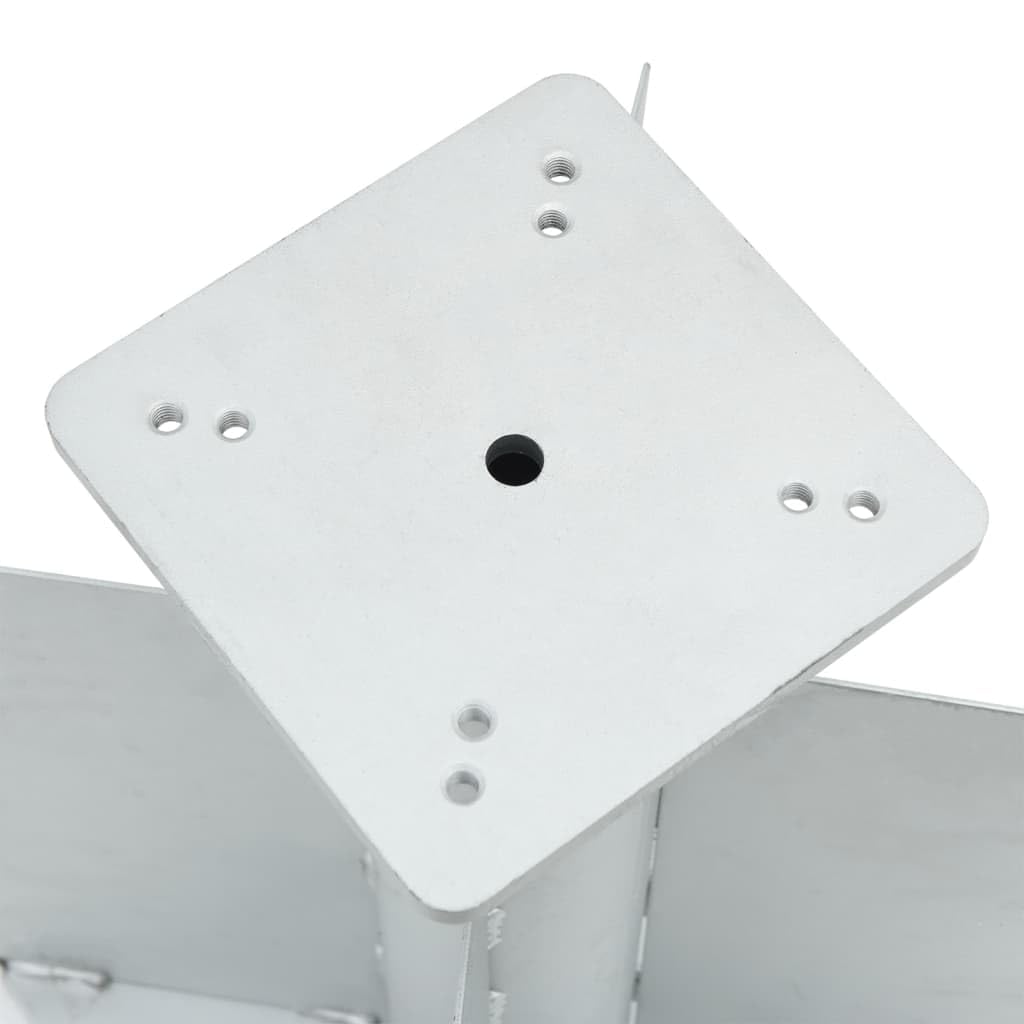 Tuleja osadcza do parasola przeciwsłonecznego, srebrna, 27,5 x 27,5 x 45 cm, wytrzymała stal z powłoką Dacromet, nie zajmuje dużo miejsca podstawa parasola na taras, do ogrodu i na zewnątrz