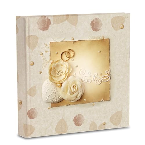 Mareli Álbum de fotos de casamento e aniversário, alianças estampadas, tamanho único