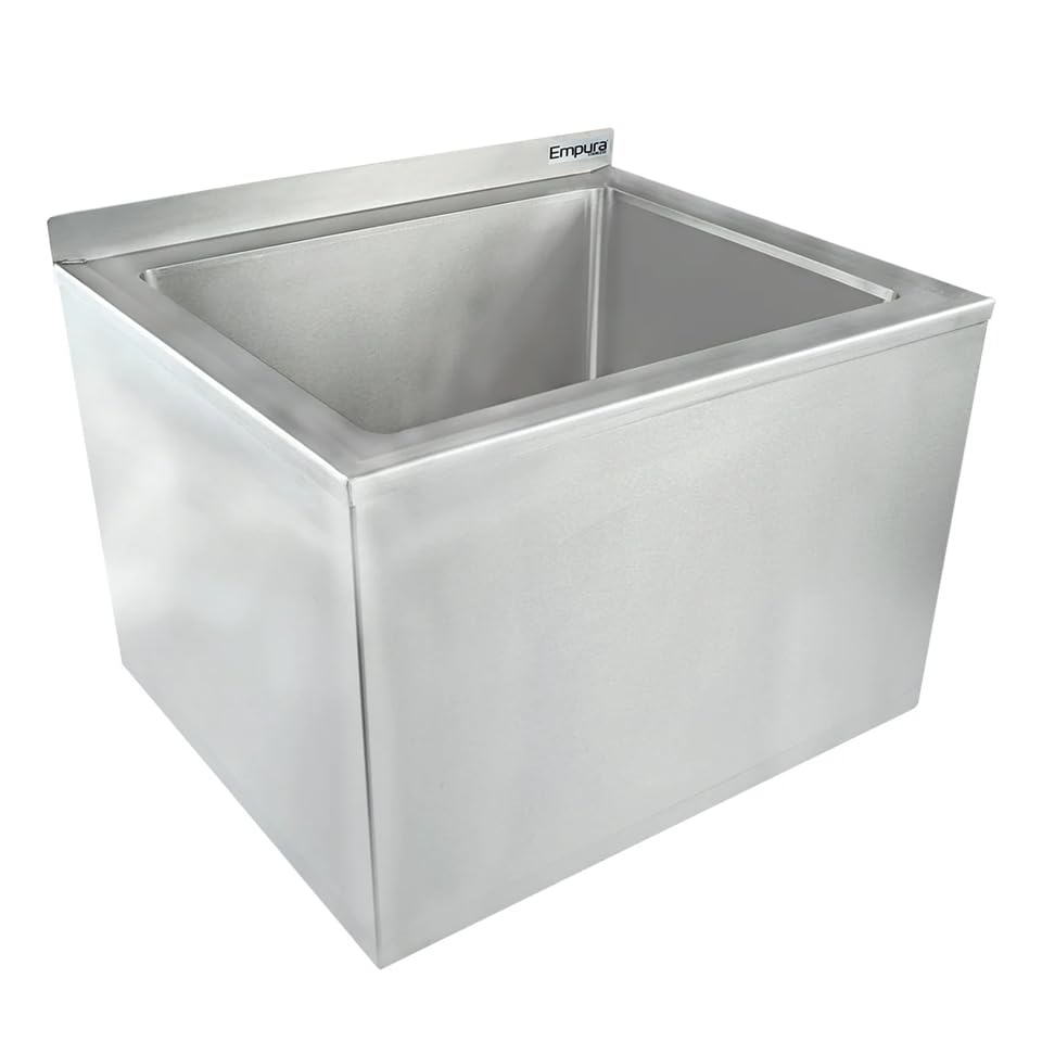 EMPURA 20" x 24" Stainless Steel One Compartment Mop Sink | Heavy-Duty Commercial Kitchen Bar Basin with 20" x 16" Bowl for Restaurant Laundry Utility Room | 20"W x 18.26"D x 16.24"H, 18 Gauge, NSF