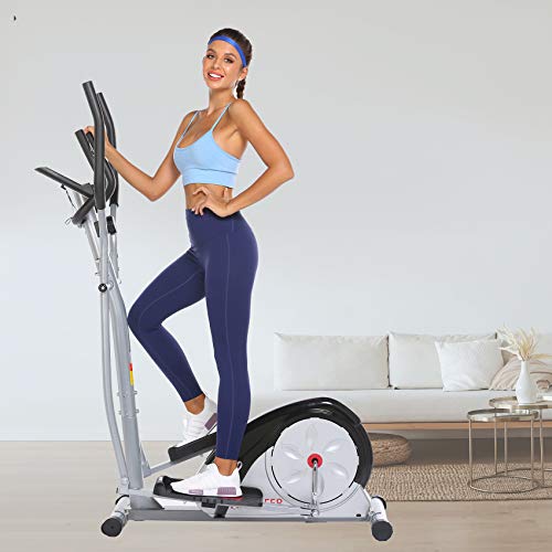 ncient Elliptical Machine Eliptical Exercise Machine for Home Use Elliptical Trainer Indoor Workout Fitness Machine Magnetic Smooth Quiet Driven Pulse Rate Grips (Grey) - Thumbnail 7