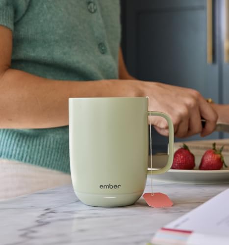 Image of Ember Temperature Control Smart Mug 2, 14 Oz, App-Controlled Heated Coffee Mug with 80 Min Battery Life and Improved Design, Matcha Green
