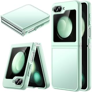 JETech Matte Case for Samsung Galaxy Z Flip 5 2023, Translucent Frosted PC Back with Shock-Absorbing TPU Frame Protective Phone Cover (Black)
