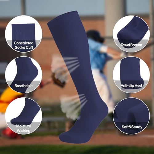 Youth Adult Baseball Softball Socks and Belt Combo, Athletic Cushioned Socks for Boys Girls Men Women4