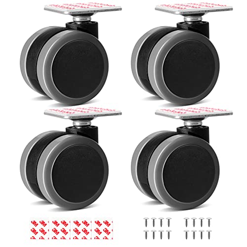 Cofufu Self Adhesive Caster Wheels Set for Trash Can Storage Box (4PCS 1.5)
