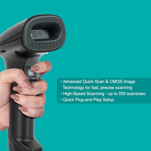 Image of FINGERS 2D-QuickScan W18 Wired Barcode Scanner Bundled with Stand (Quick Scan & CMOS Image Technology, 1D & 2D Codes, Simple Plug-n-Play, Compatible with Windows, macOS, Android, Linux)