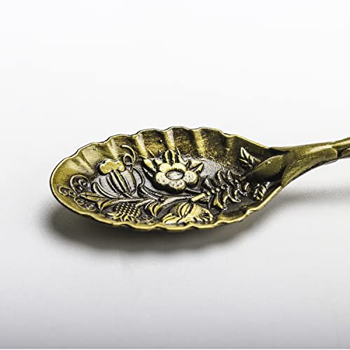 8 Pcs Amethyst Crystal Alloy Spoons Retro Spoons Coffee Spoons Tea Spoons Dessert Spoons Ice Cream Spoons For Cafe Tableware, B #TOP3