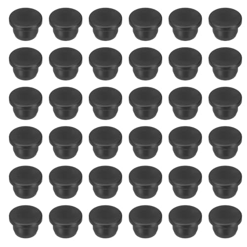 Image of MECCANIXITY 36pcs T-Shaped Silicone Plugs 15.5mm 5 /8 Inch Dia Snap in Plug Hole Seal Cover Round Rubber Stopper for 15-15.5mm Holes Kitchen Rubber Bulkheads Waterproof Sealing, Black