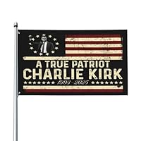 A True Patriott Charlie Kirk Flag 3×5 Banner Outdoor Tapestry Garden Yard Flag With 2 Grommets
