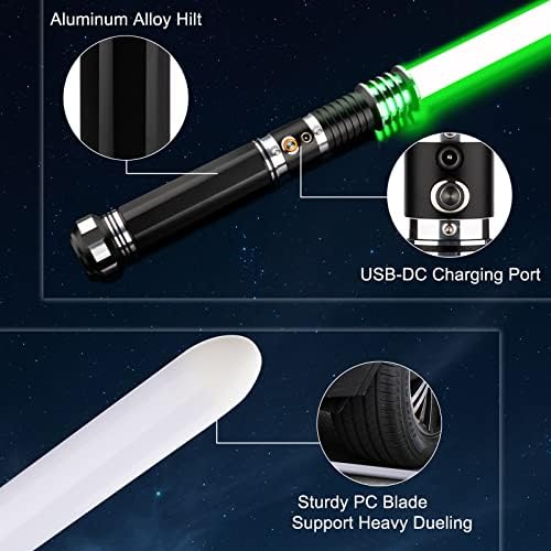 Light saber,RGB 16 Colors light sabers,Lightsaber with 16 sound modes,High sensitivity sound sensor, which emits electromagnetic sound with shaking,Heavy Dueling Light Saber Sword Toy for Adults Gift