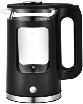 Alpine Cuisine Electric Kettle Glass 1.7L Coffee Tea Fast Water Boiler Black Cordless & Auto Shut-Off BPA Free