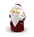 Produktbild TEMPELWELT Deko Figur lustiger Weihnachtsmann Sack 11 cm, Ton rot weiß, Steingut Tonfigur Nikolaus Dekofigur Winter Weihnachten Weihnachtsfigur Weihnachtsdeko modern