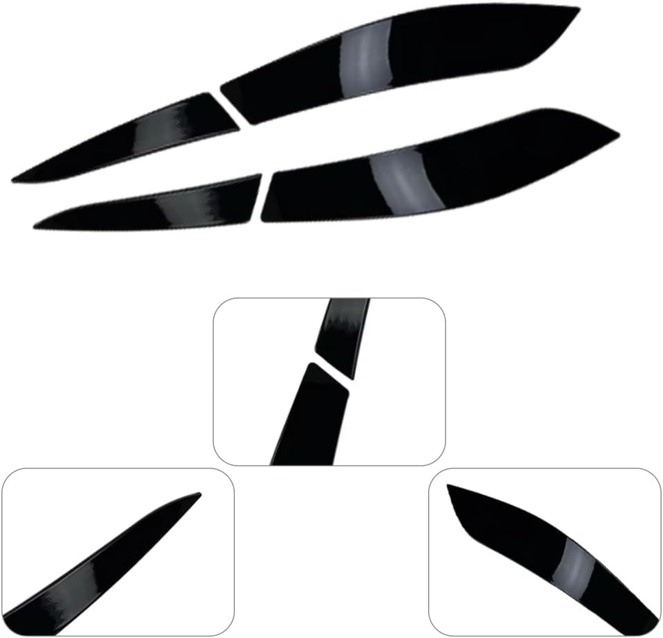 MACHSWON 2 Pcs Rear Taillight Tail Lamp Eye Brow Eyelid Cover Trim Exterior Decal Sticker, Rear Tail Light Eyebrow Cover Trim, Compatible with Volkswagen Golf 6 MK6 GTI R 2009-2012 (Gloss Black)