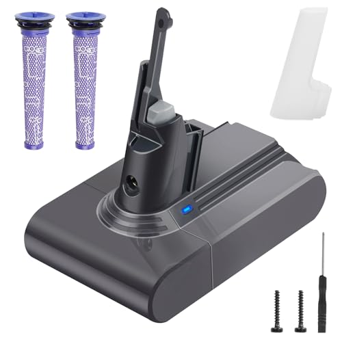 Waitley 6000mAh Batterie pour Dyson V7 SV11 Motorhead Absolute Animal Mattress Fluffy Trigger Car+Boat HEPA Aspirateur avec 2 Pré-Filtre et 1 Tournevis