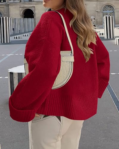 Image of PRETTYGARDEN Women's Fall Fashion Cozy Oversized Sweaters | Soft Warm,Ribbed Chunky Knit,Crewneck Long Sleeve,Loose Fit Fuzzy, Pullover Tops,Dressy Casual Blouses,Holiday Winter Outfits