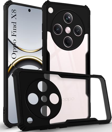 Image of Jkobi Back Cover Case for Oppo Find X8 (Shockproof with Polycarbonate Clear Panel | Professional Black)