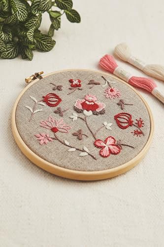 DMC Kit Eco Vita Fleurs d'Indiennes broderie laine haut de gamme lin