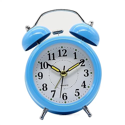 Reloj despertador ruidoso sin tictac analógico alimentado por pilas con luz de noche suave 2