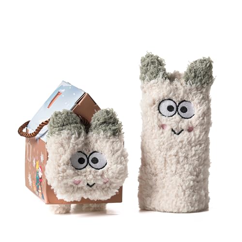 HHUQ Birthday Gifts for Women Mothers Day Gifts for Mom Warm and Cozy Gifts for Friends Teacher Sister Bestie Girlfriend Coworkers Wife Daughter Grandma Aunt Cute Fuzzy Animal Fuzzy Socks