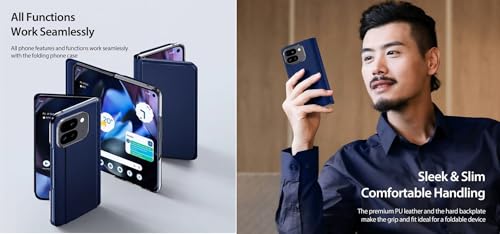 Image of WHITBULL Luxury Pattern Flip Cover Compatible with Google Pixel 10 Pro Fold 5G (Blue)