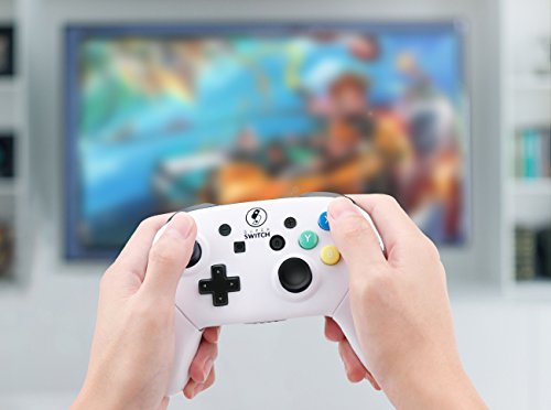 MASCARRY Replacement Shell Case for Switch Pro Controller, Super Switch DIY Faceplate and Backplate Case with Replacement Buttons and Handles for Switch Pro Controller (White) - Thumbnail 5