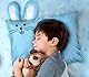 kinder Fluff Kissen für Kinder Bett mit Kissenbezug - Nackenkissen mit 230T Baumwolle & Daunen Alternative Füllung- Hypoallergen bettwäsche- Baby Pillows for Sleeping fur babybett -Blau