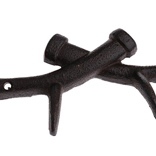 Monkeyjack Gancho de metal resistente para chifre de veado para casa, ganchos de parede decorativos