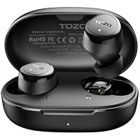 TOZO New Upgrade E1 Wireless Earbuds Build in Mic Clear Calls Ergonomic Light-Weight Bluetooth 5.3 in Ear Headphones IPX6 Waterproof Premium Stereo Sound Headset 30H Playtime with 32 EQs via APP