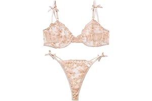 Sexy Women's Lace Bra Set Embroidery Mesh Lingerie 2 Piece Set