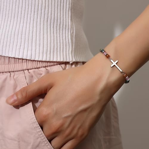 TONY & SANDY Cross Bracelet for Women, Christian Gifts for Women, Confirmation Baptism Easter Gifts, Unique Gift for Friends Daughter Mom Sister in Christ Niece on Birthday Christmas4