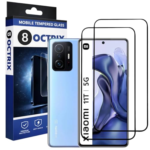 Image of Tempered Glass Compatible for Xiaomi 11T / 11T Pro / 11i / 11i Hypercharge with Edge to Edge Coverage - Case Friendly, Anti-Scratch & Bubble-Free Installation Kit (Pack Of 2)