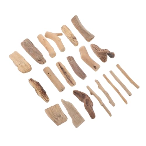 EXAOMBLE 20pcs Driftwood Blocks for Crafting and Rustic Decor Unique Natural Wood for Aquarium Decor Table Centerpieces and Creative Projects
